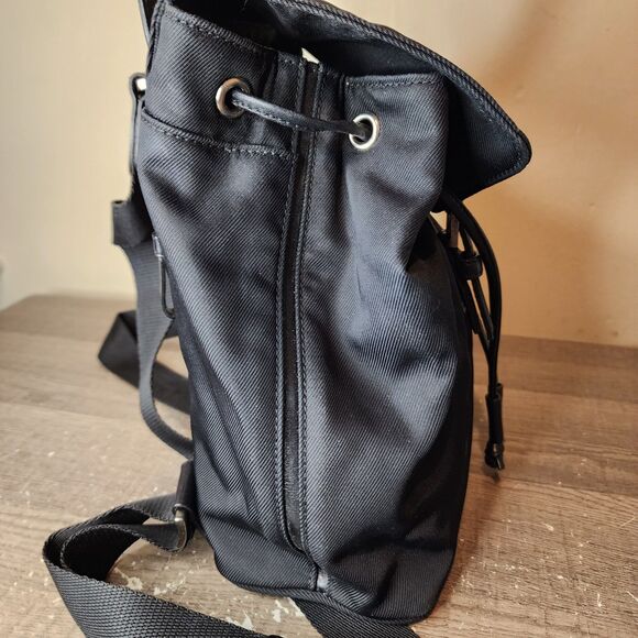 Y2K Mini Backpack Coach Black Nylon Leather Trim E3J-7441 - Picture 5 of 14